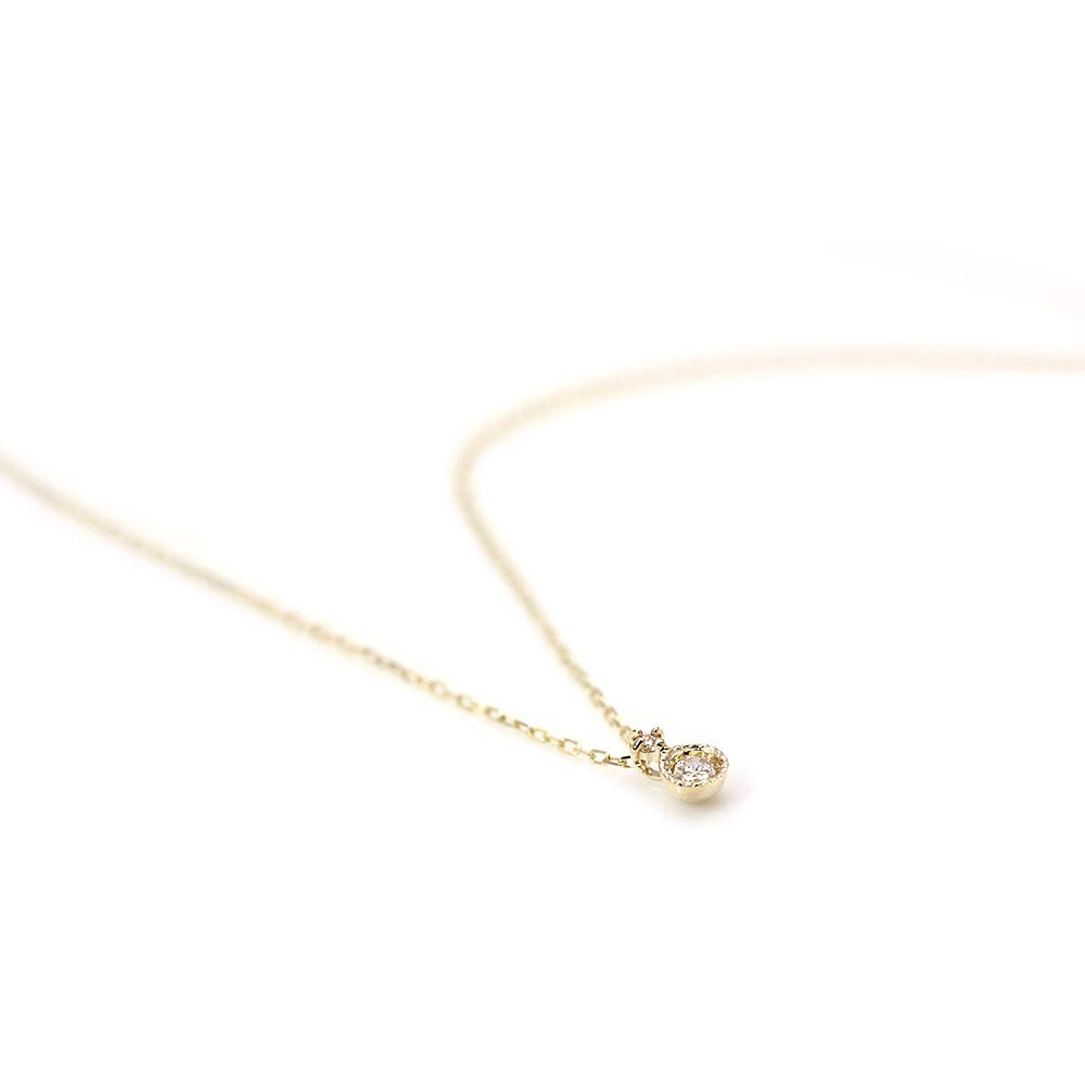 女性へのプレゼント 心葉 天然 ダイヤモンド ネックレス K10 10金