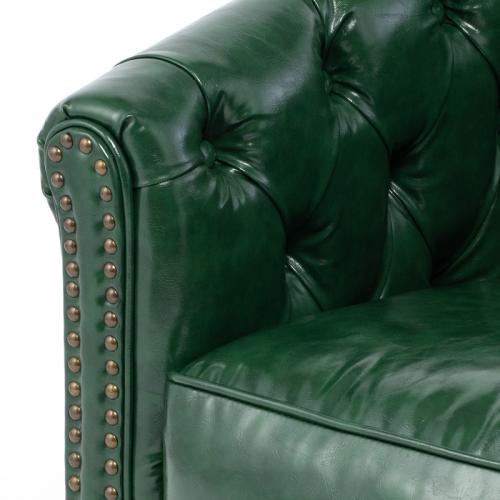 ヴィンセント 1人掛けソファ 一人用 グリーン 合皮 VL1P91K