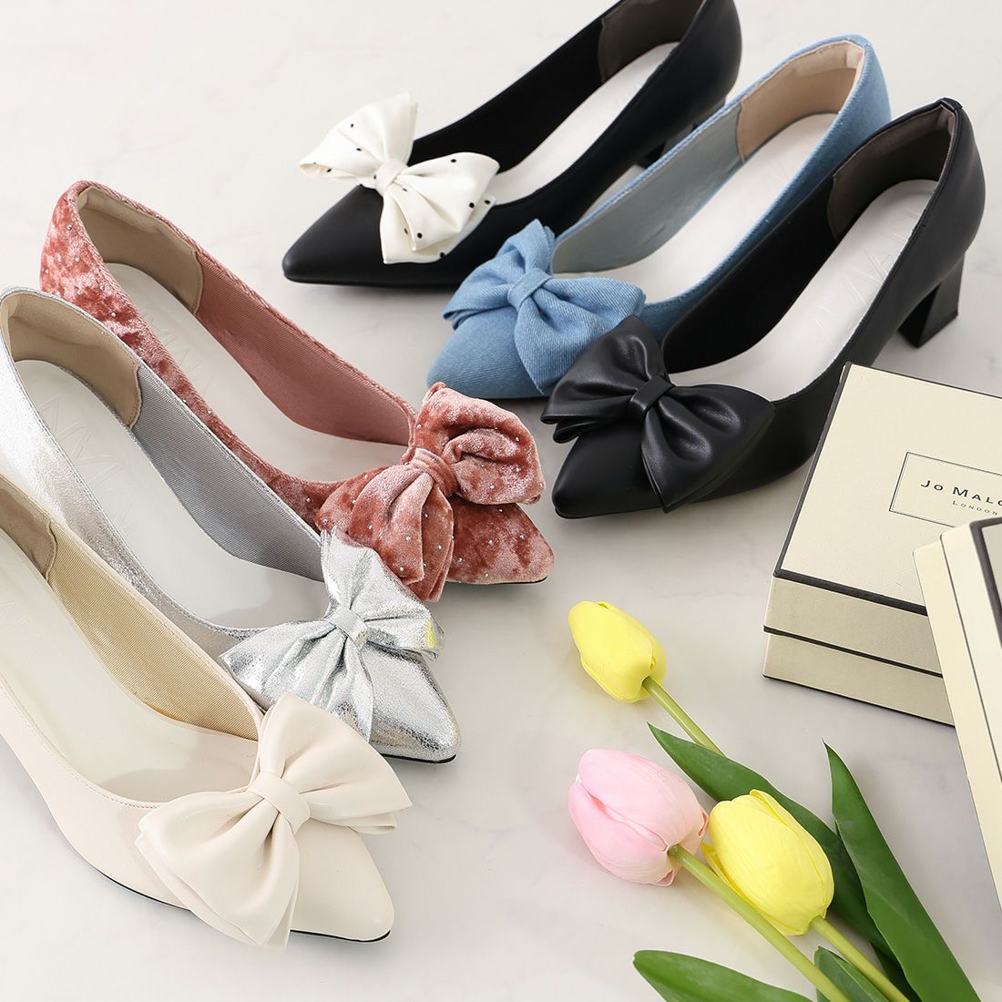 2026年春新色追加】リボンポインテッドトゥパンプス ｜靴・レディース