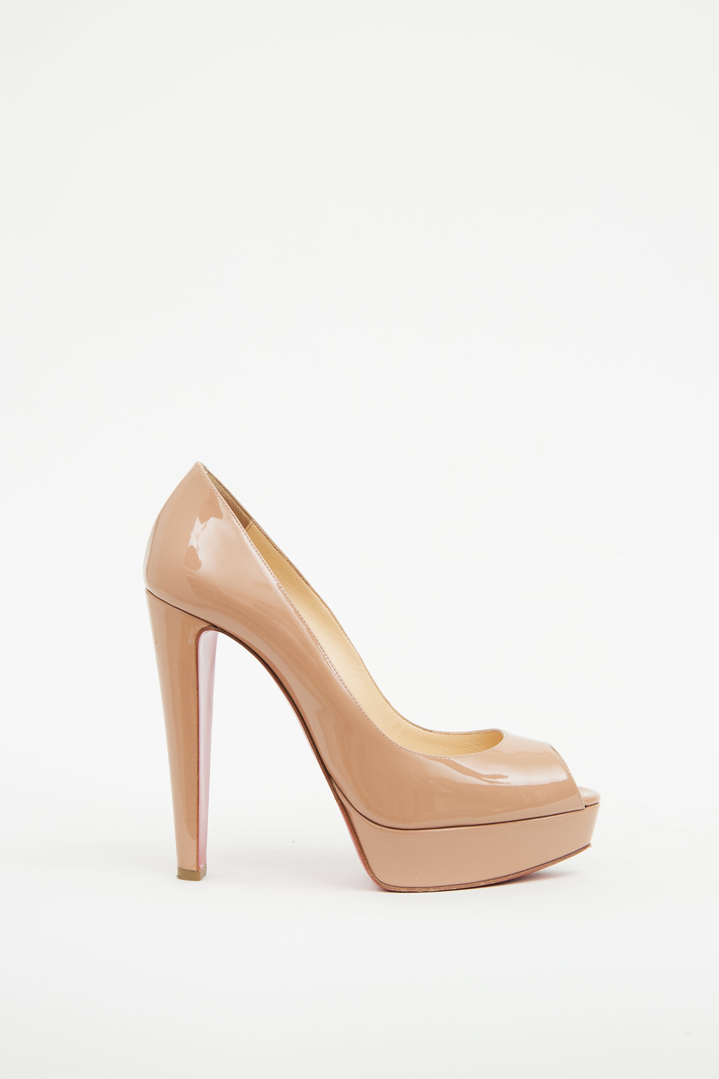Christian Louboutin // Patent Lady Peep Toe Pump – VSP Consignment