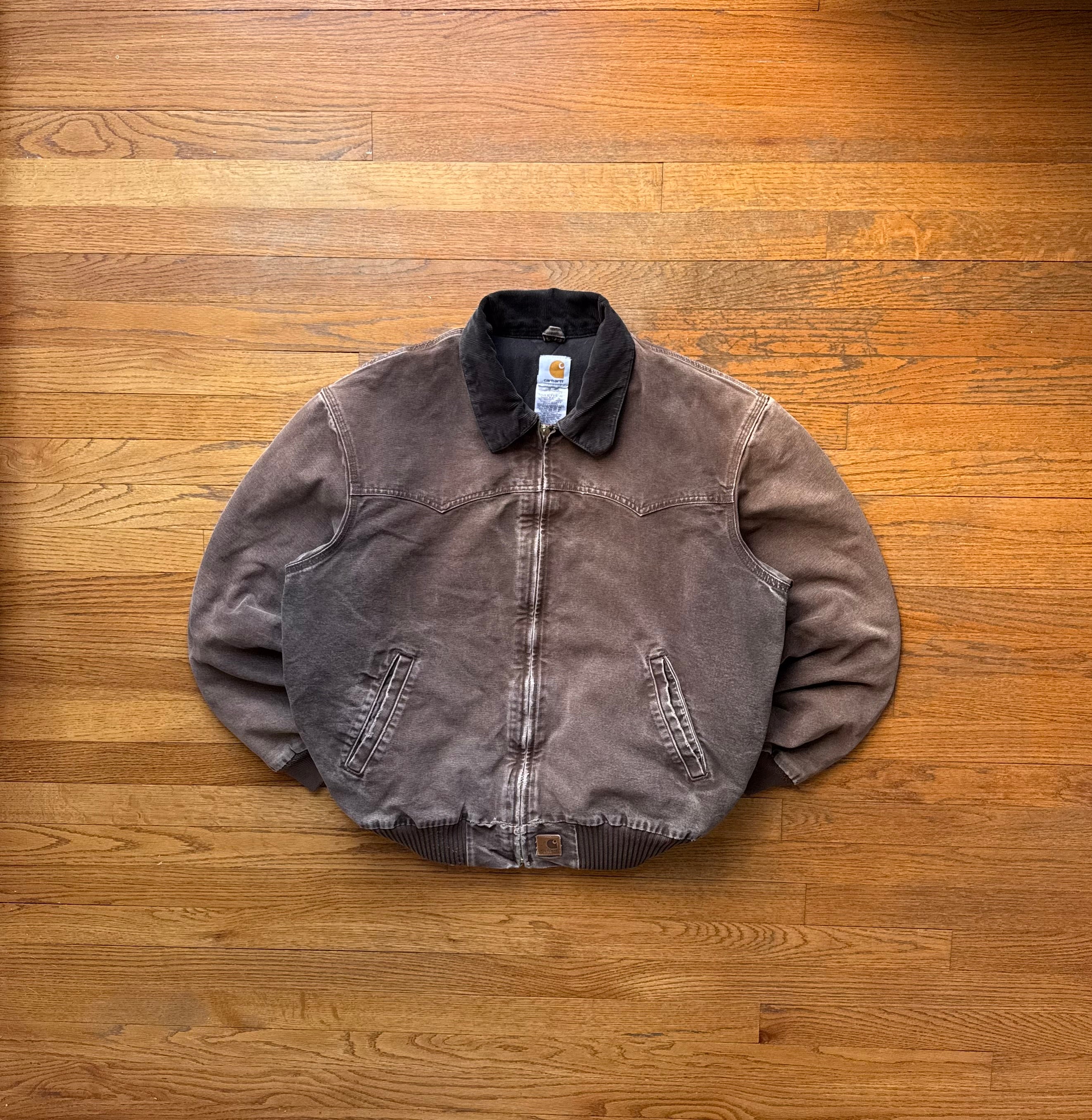 Faded Dark Brown Carhartt Santa Fe Jacket - Fits L-XL – VTG By Mike
