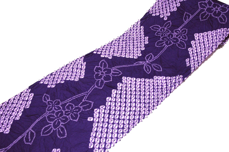 伝統工芸品 有松鳴海絞り 青紫色 最高級 浴衣