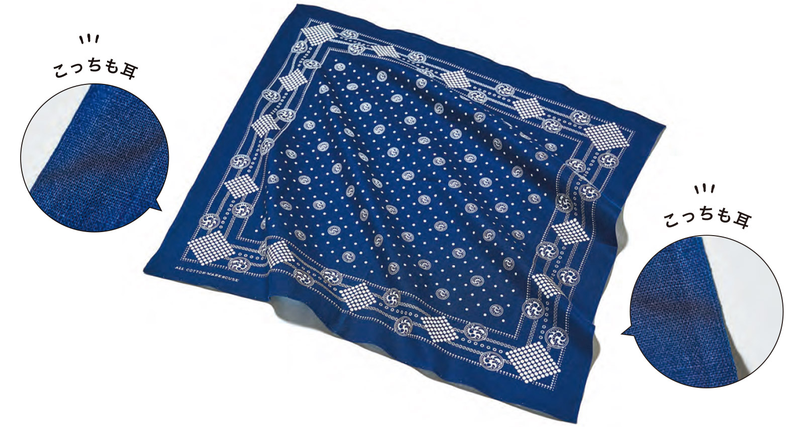 インディゴ染めのバンダナに両耳モデルが登場