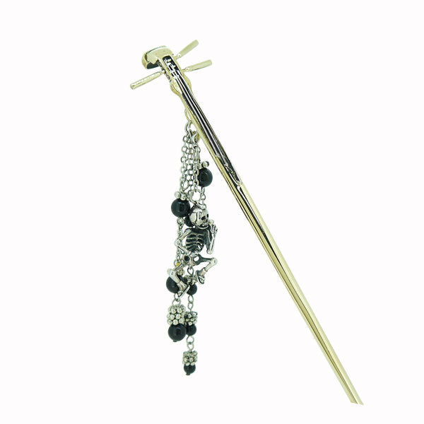三味線銀髑髏簪｜普段使いの簪・ヘアアクセサリーブランド［かんざし屋