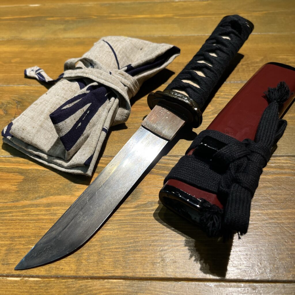 日本刀残欠クラフトナイフNo.41 備前國長船祐定 朱鞘拵 – ウッドアンド