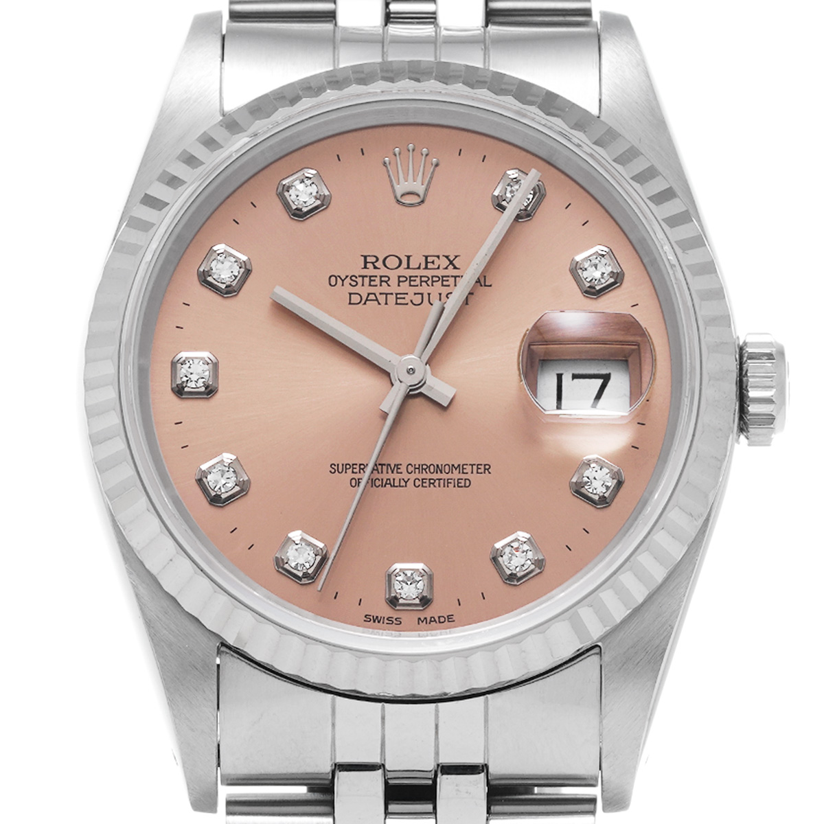 ロレックス デイトジャスト 16234G ピンク/ダイヤモンド メンズ 時計