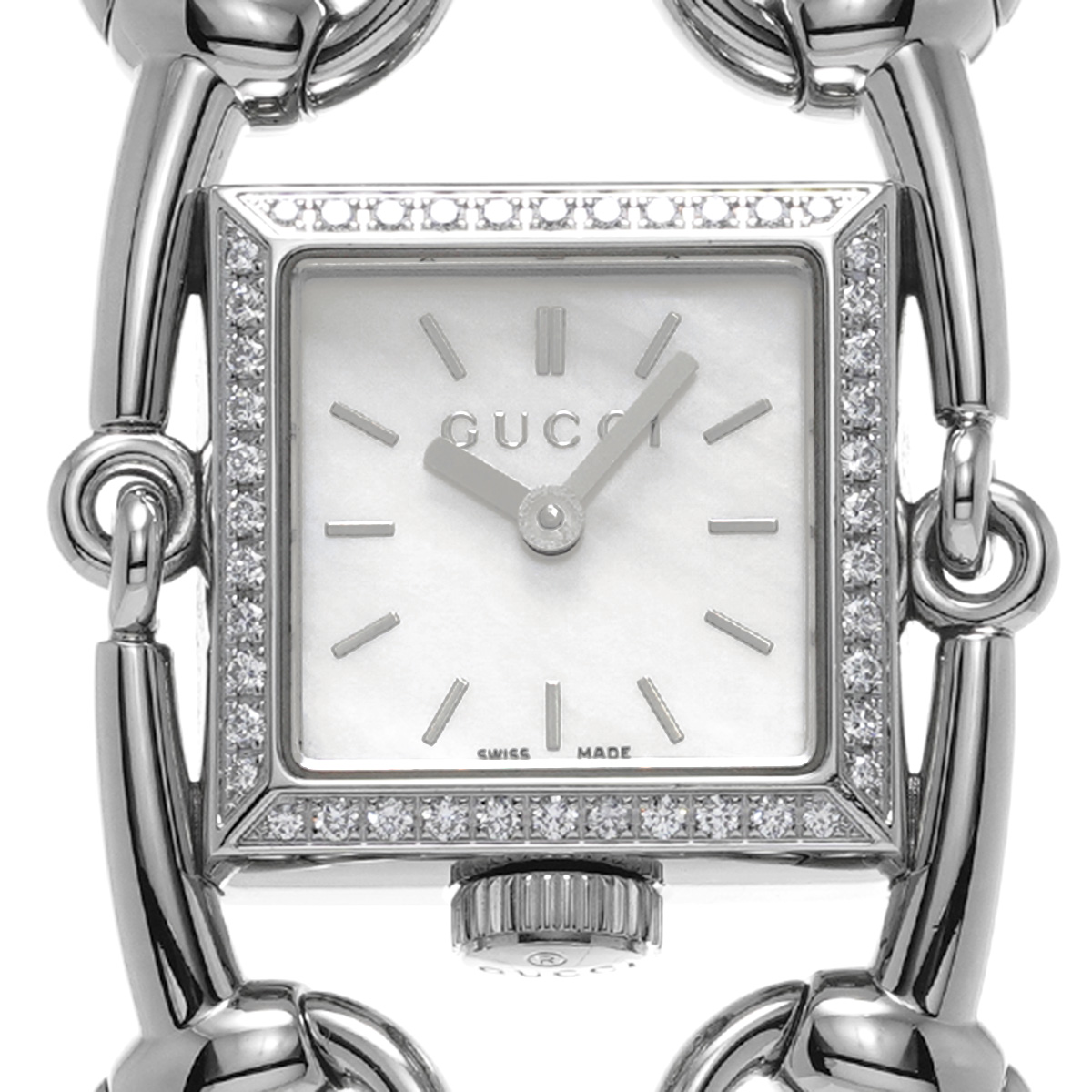 グッチ シニョーリア YA116513 ホワイトシェル レディース 時計 【中古