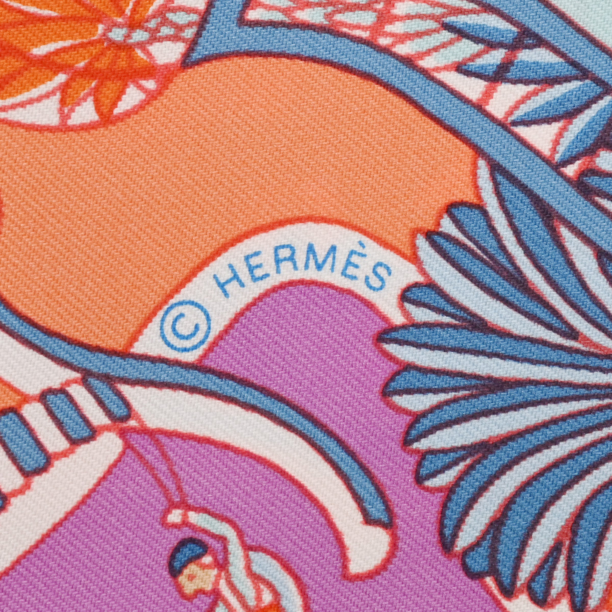 エルメス カレ90 EXPOSITION UNIVERSELL ピンク シルク100