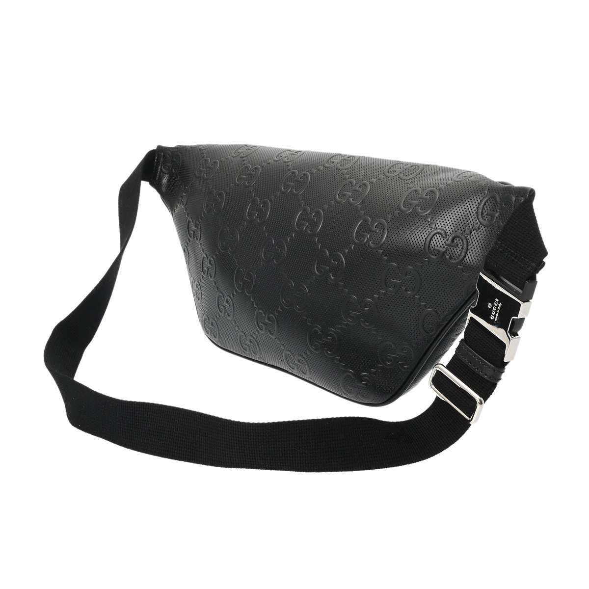グッチ GGエンボス ベルトバッグ ブラック 645093 レザー メンズ
