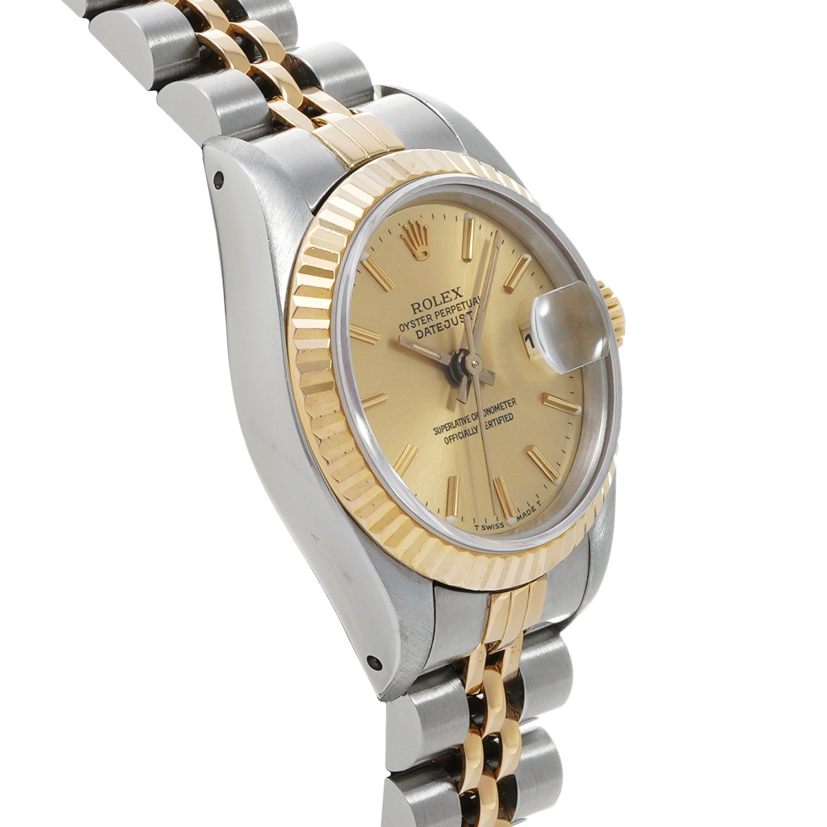 ロレックス デイトジャスト 69173 シャンパン レディース 時計 【中古