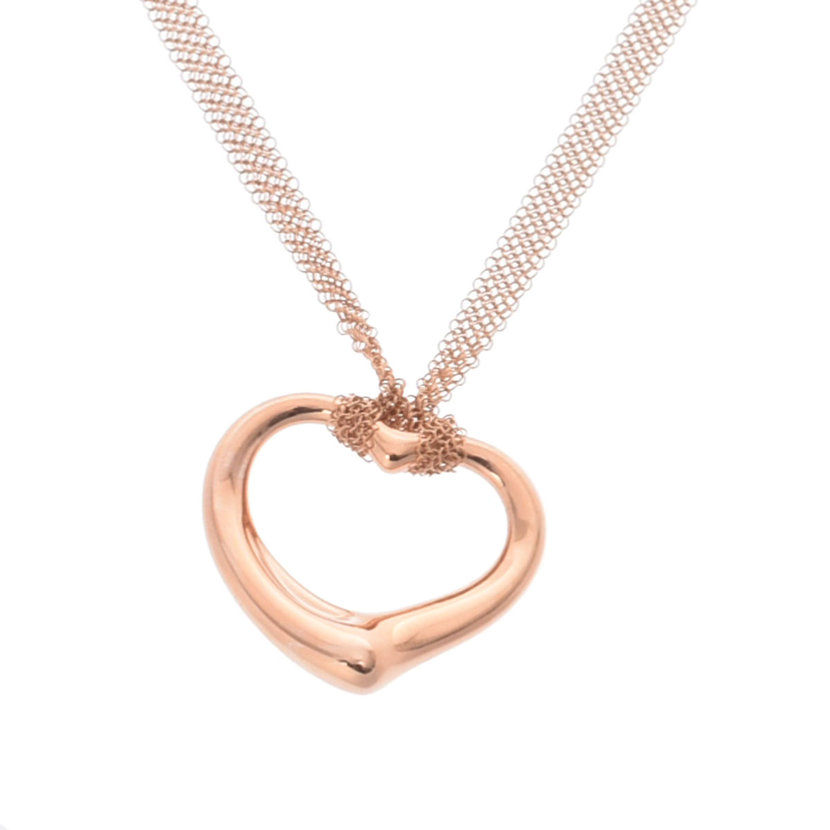 ティファニー オープンハート メッシュネックレス ラージ ゴールド K18