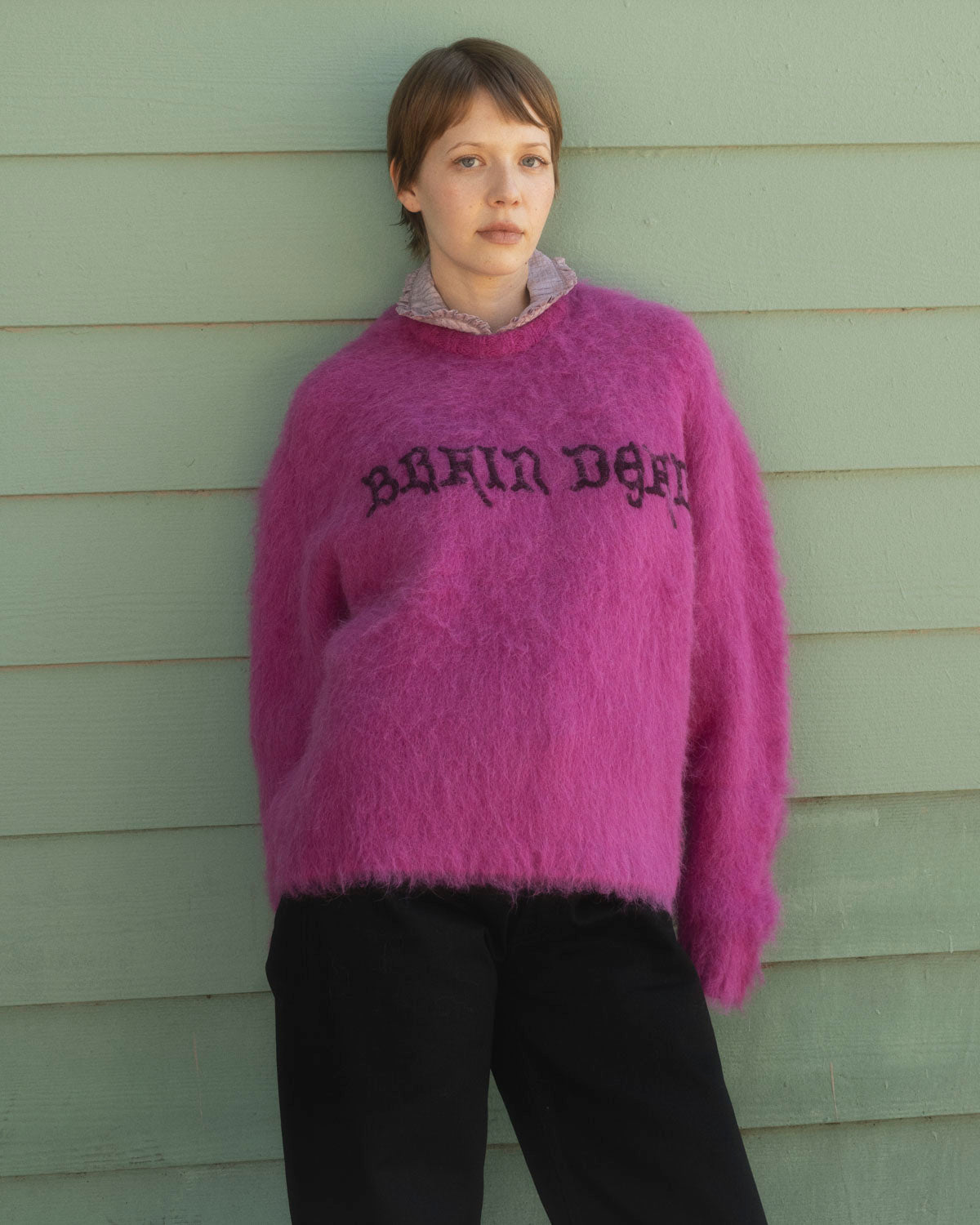 Boxy Knit Sweater - Fuchsia – Brain Dead