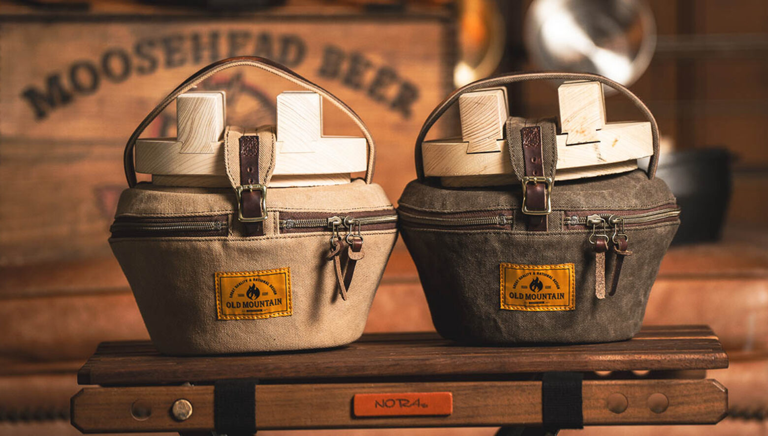 オールドマウンテンの新作は、キャメルレザーのOD缶カバーと