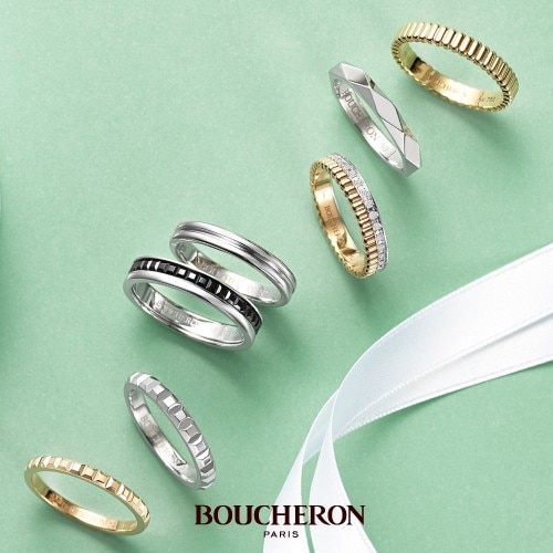 BOUCHERON 】ブシュロン ファセット 3ダイヤモンド リング ミディアム