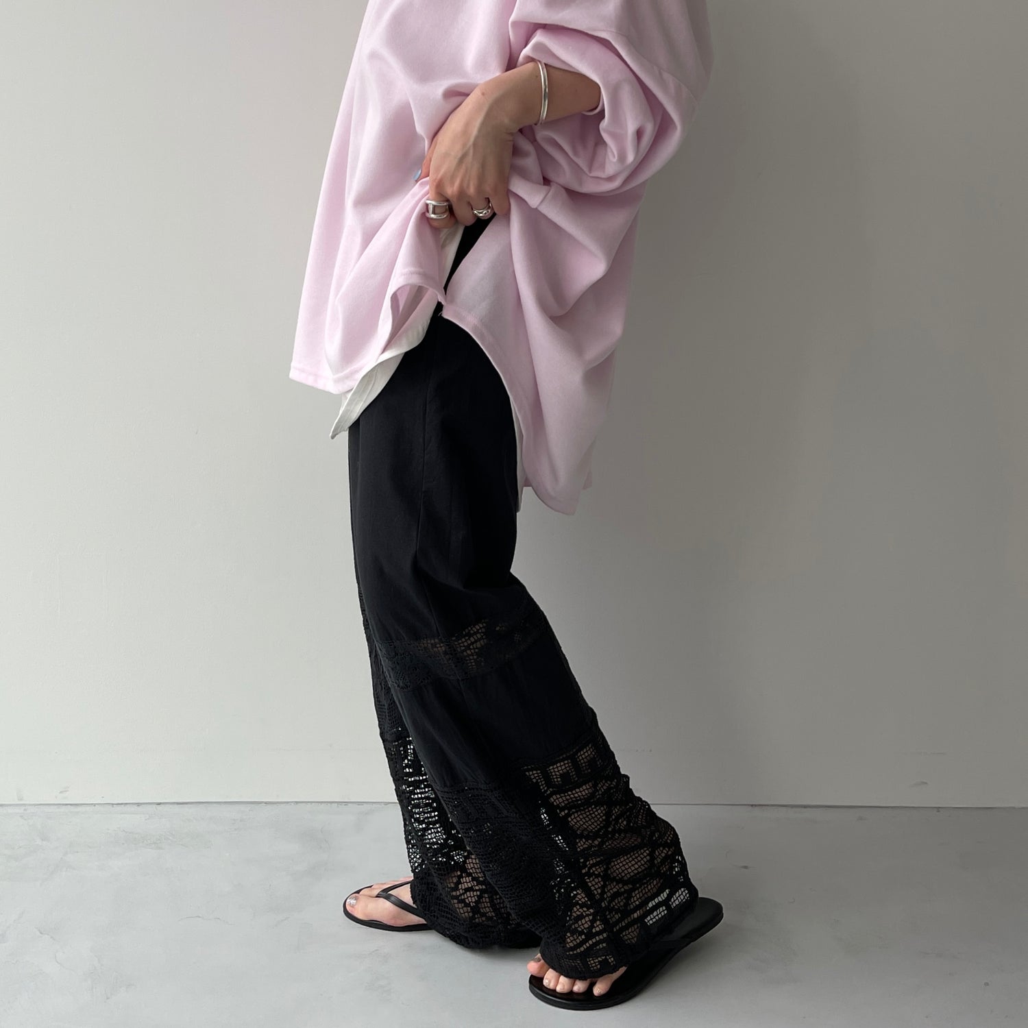 vintage like lace pants / black[FREE or LONG] | wee9s | ウィークス