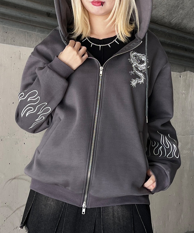 ドラゴン刺繍ビッグパーカー – WEGO ONLINE STORE