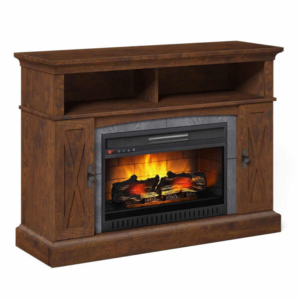 Shelby 48in Medium Cherry Fireplace | Whalen Furniture