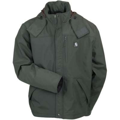 Carhartt Jackets: Men's J162 307 Olive Green Waterproof Hooded Jacket