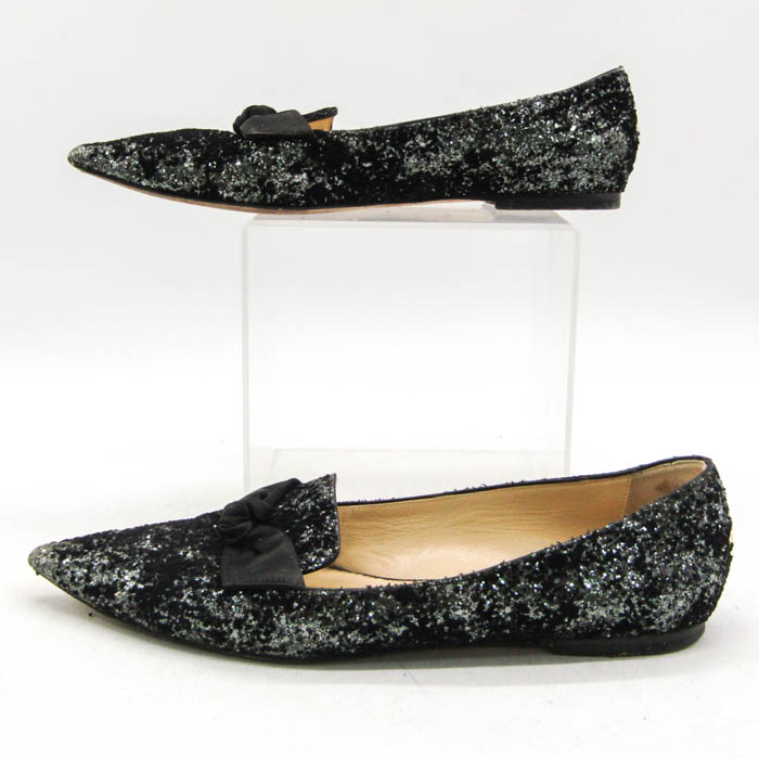 ジミーチュウ パンプス ブランド フラットシューズ 靴 イタリア製 黒