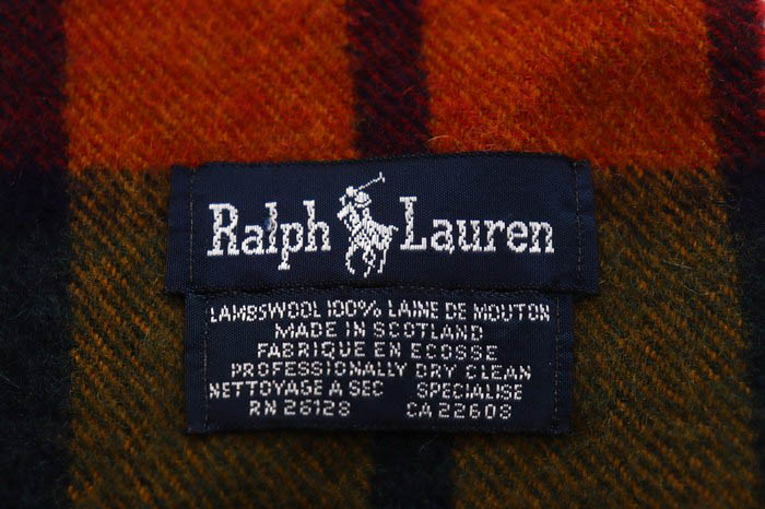 ラルフローレン マフラー チェック柄 RL ウール ブランド 小物