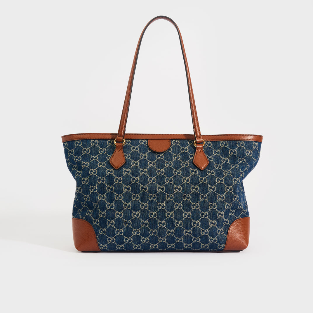 GUCCI Ophidia GG Medium Tote Blue Ivory Denim | COCOON