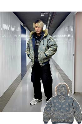 シュプリーム SUPREME BANDANA JACQUARD DENIM HOODED WORK JACKET