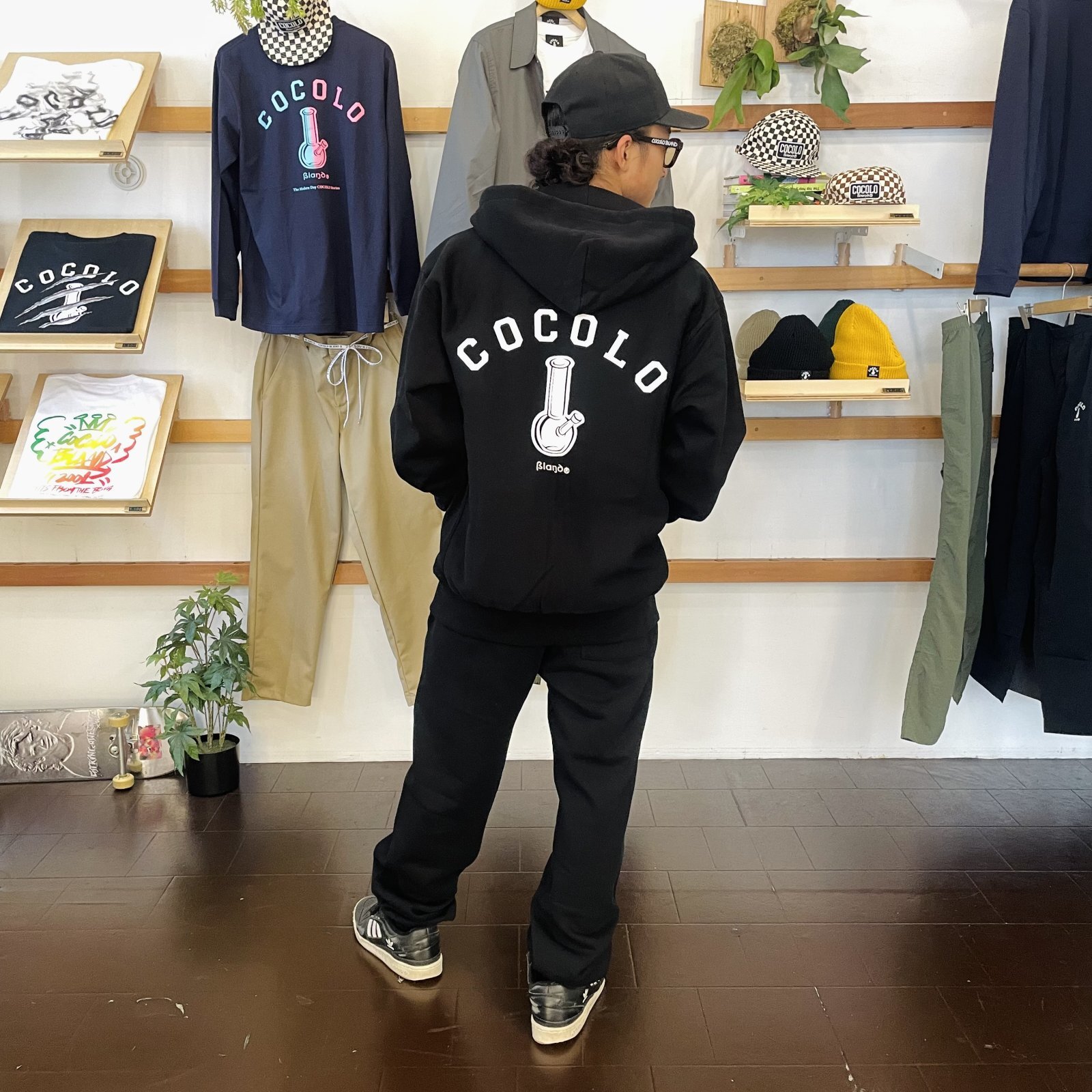 BACK BONG ZIP HODDIE(BLACK） - COCOLOBLAND WEB STORE