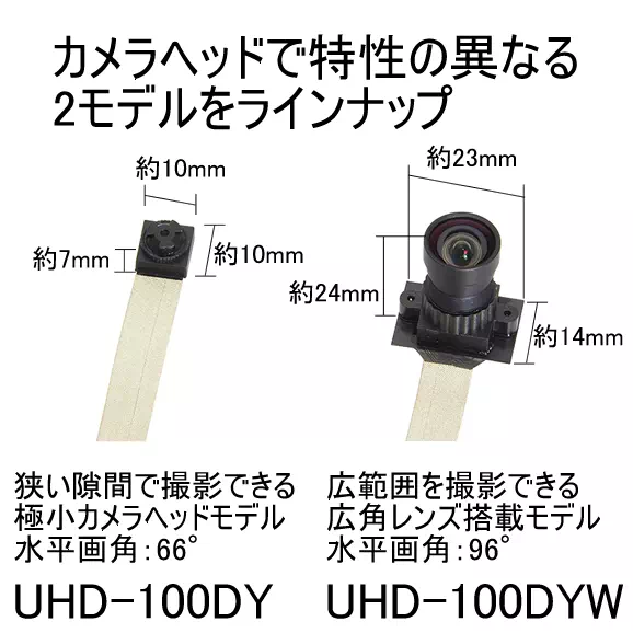 UHD-100DY(標準モデル) UHD-100DYW(広角モデル) 4K対応Wifi搭載基板型