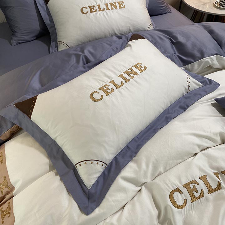 CELINE⭐️セリーヌ 掛けふとんカバー&ピローケース ブルー SLサイズ