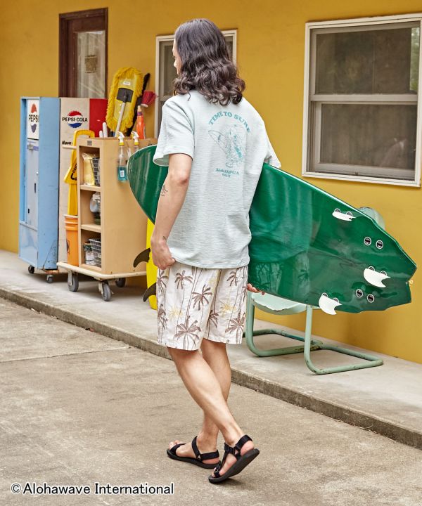 モーガンメンズハーフパンツ【SURF&Palms】(WHITE): 『Kahiko(カヒコ