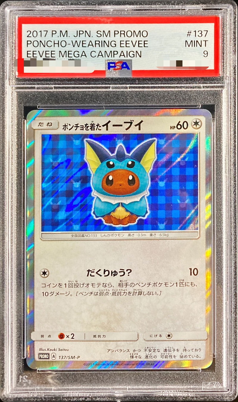 PSA9鑑定済〕ポンチョを着たイーブイ(SW)【P】{137/SM-P}
