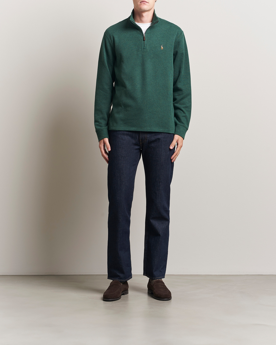 Polo Ralph Lauren Double Knit Jaquard Half Zip Sweater Pine