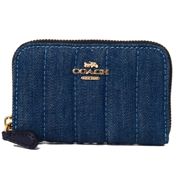 COACH】コーチ デニム スムースレザー キルティング ロゴ スクエア