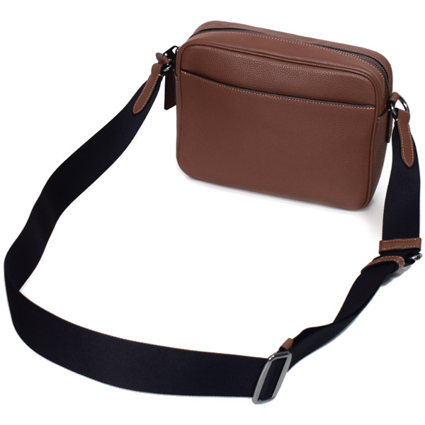 COACH】コーチ ぺブルレザー ハドソン クロスボディ フラップ式 メンズ