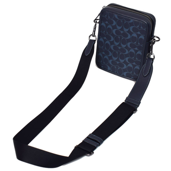 COACH】コーチ メンズ スムースカーフレザー シグネチャー 型押し