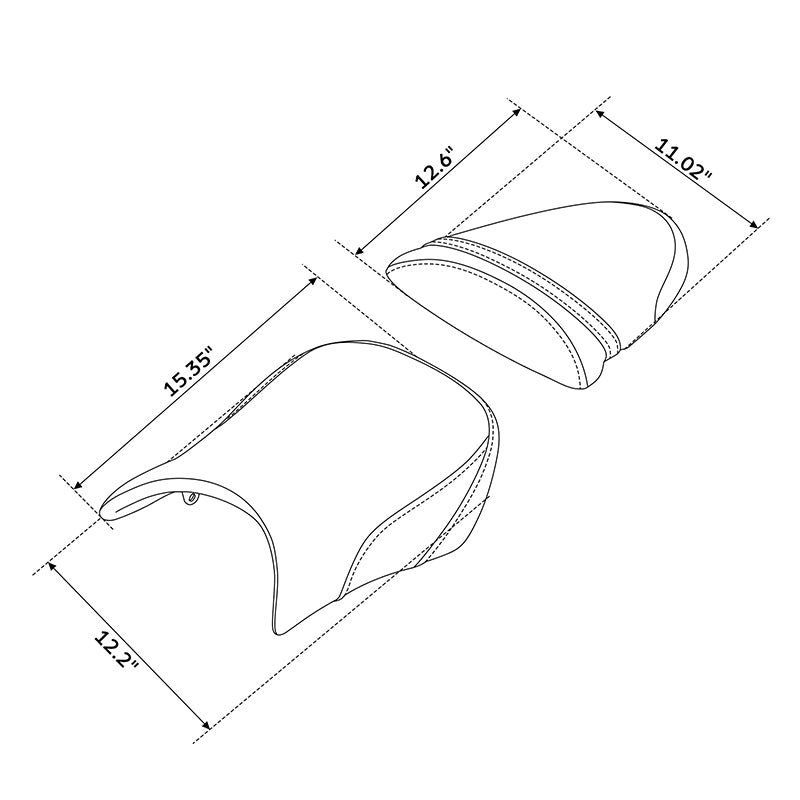 C.C. RIDER Ninja ZX6R, ZX636, ZX6RR, ZX600 Front And Rear Seat For