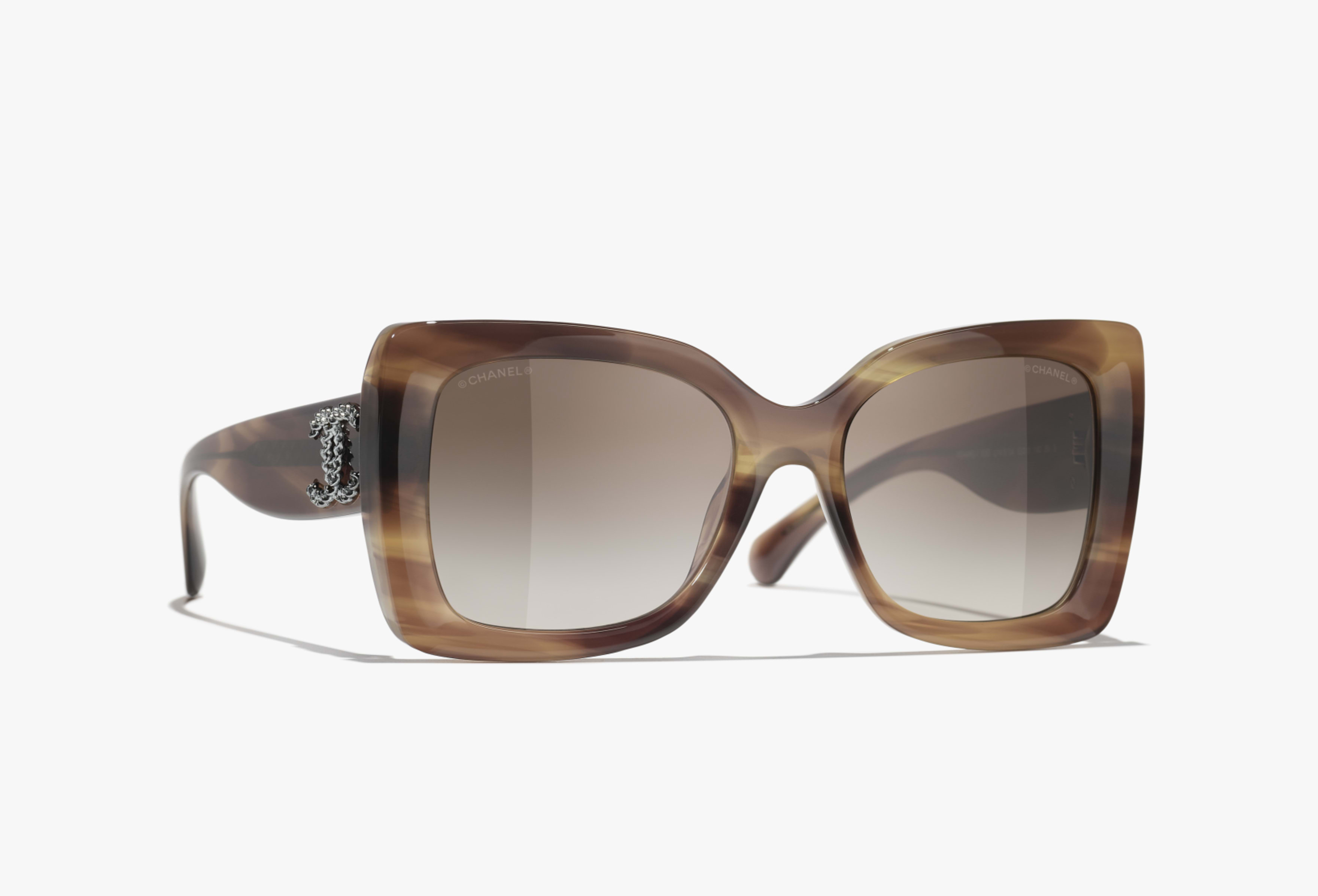 CHANEL サングラス: スクエア シェイプ サングラス, アセテート 5555