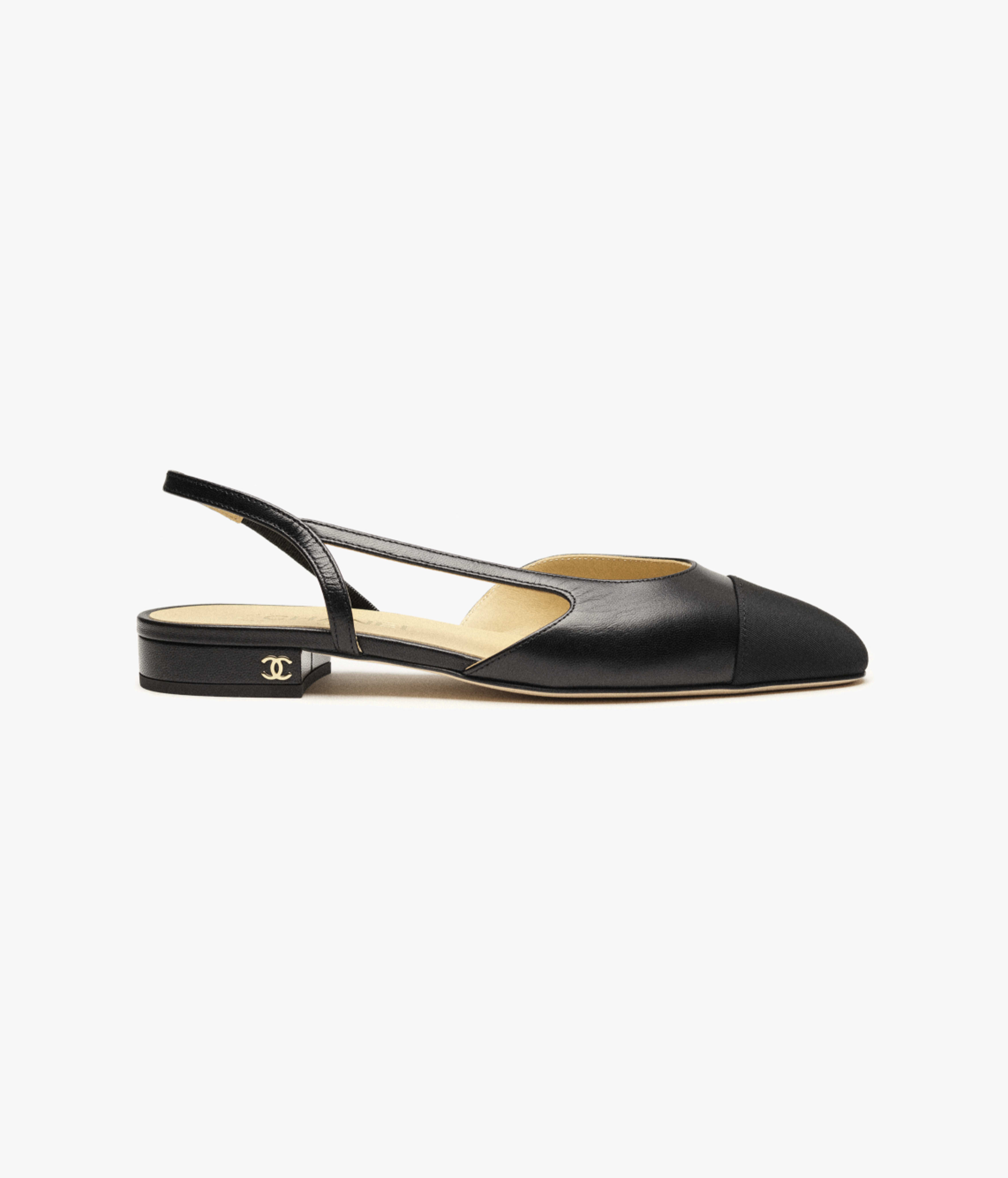 Slingbacks - Goatskin & grosgrain, black — Fashion | CHANEL