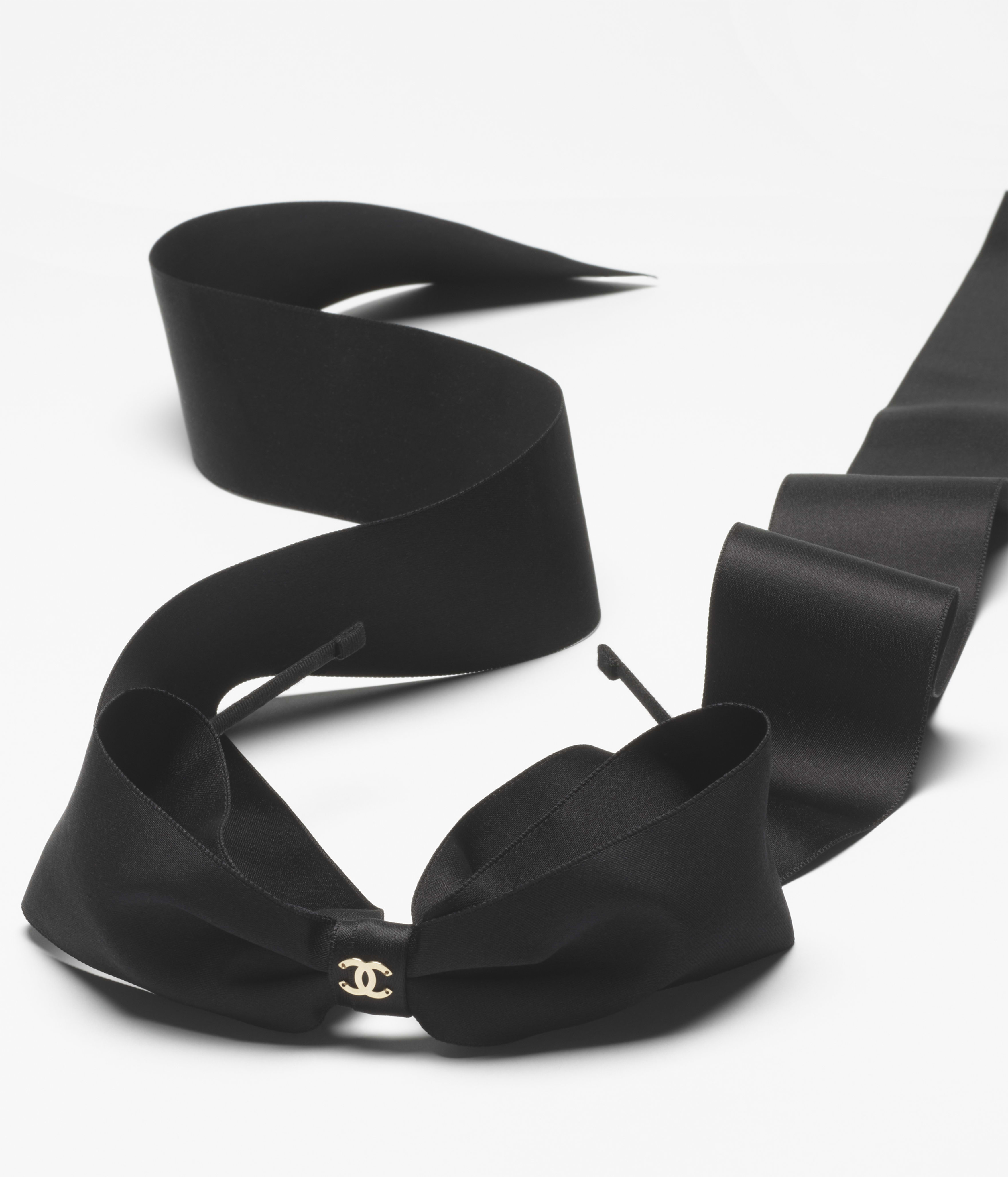 ヘアバンド - ミックス ファイバー、シルク & メタル、ブラック