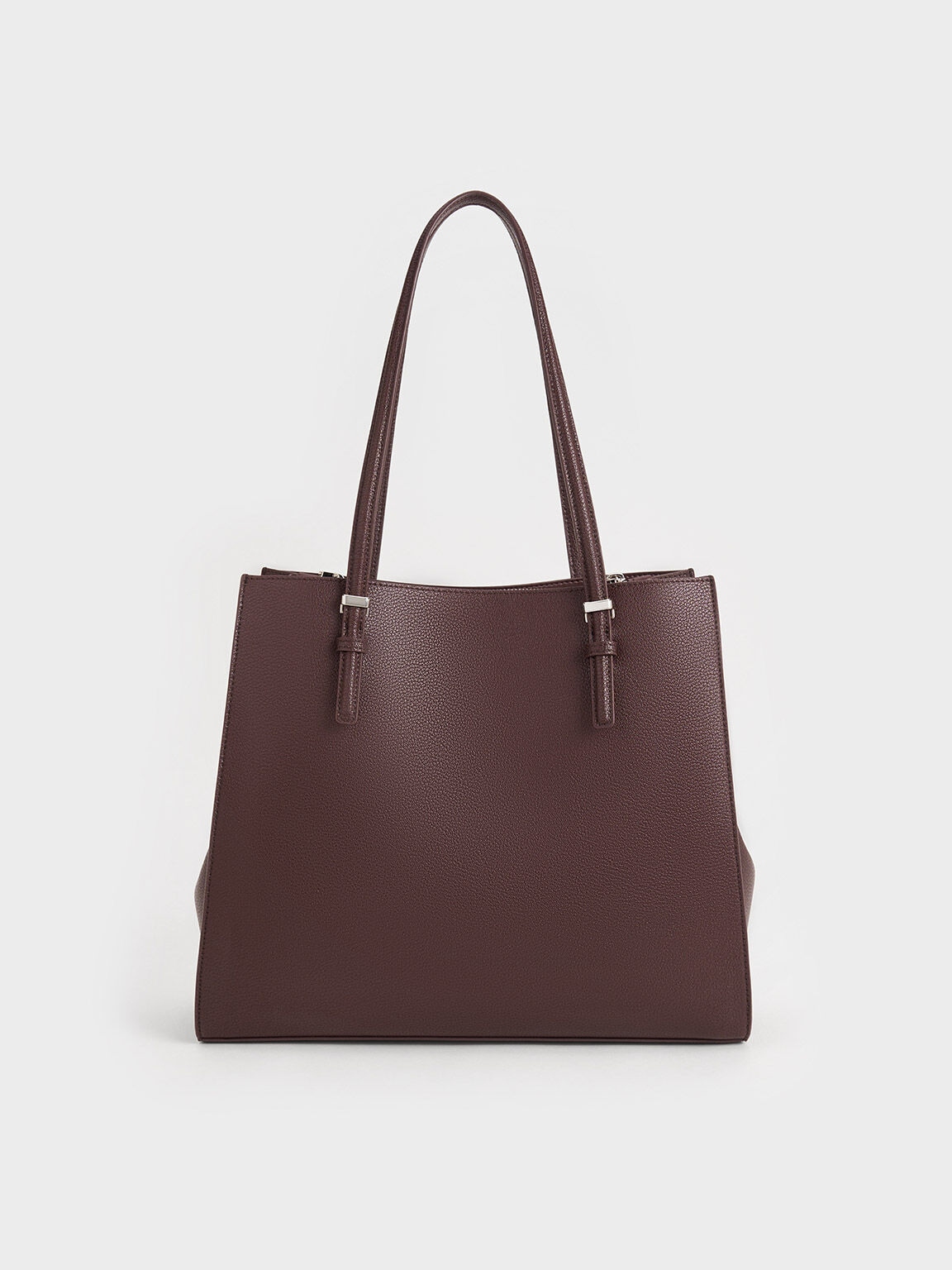 Sansa サンサ クラシックダブルハンドルトートバッグ - プラム