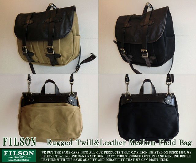 FILSONフィルソン/ラギッドツイル&レザーミディアムフィールドバッグ