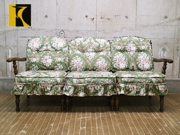 キツツキ】飛騨産業 HIDA 穂高 3人掛けソファ ファブリック 布地 出張