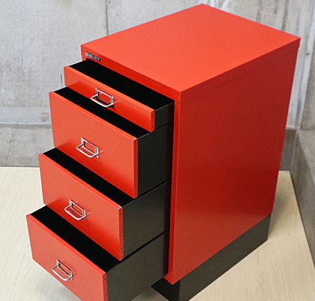 BISLEY】ビスレー 29/6-A4 キャビネット 引き出し4段 赤 出張買取 東京