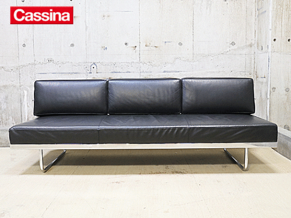 Cassina】カッシーナ LC5 3人掛けソファ デイベッド 黒総革 ル