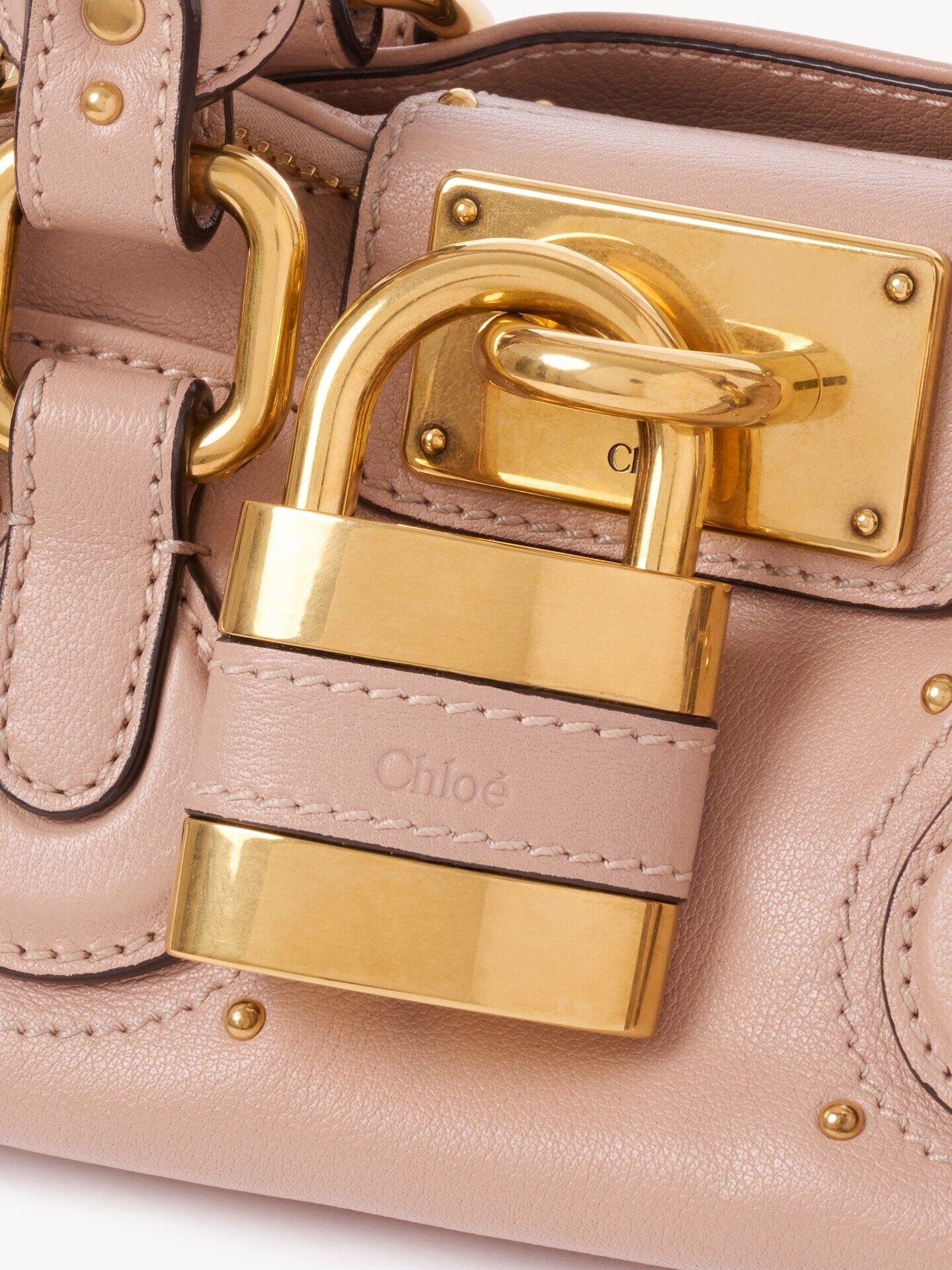 Small Paddington bag in grained leather Pink - Chloé