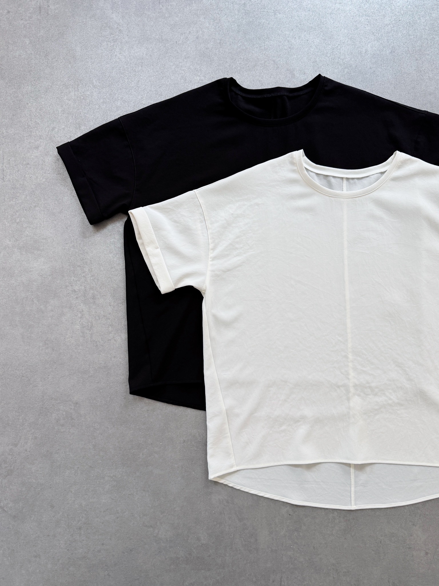 SELECT(セレクト) ストレッチジョーゼット半袖ロールアッププル