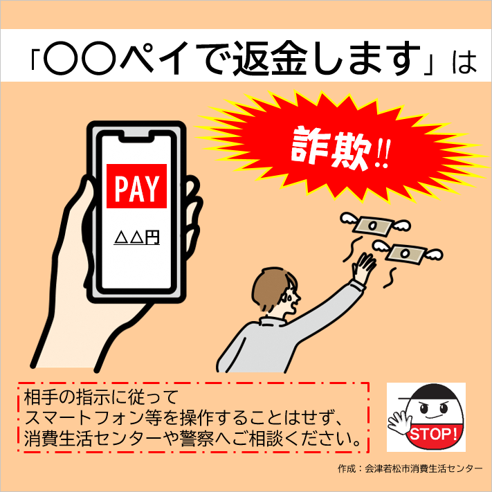 ○○ペイで返金します」にご注意を! | 会津若松市