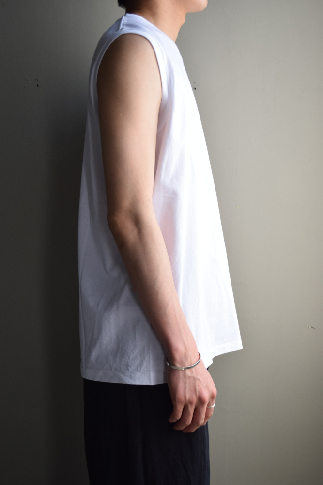 COMOLI (コモリ) コットンジャージ ノースリーブ [WHITE]