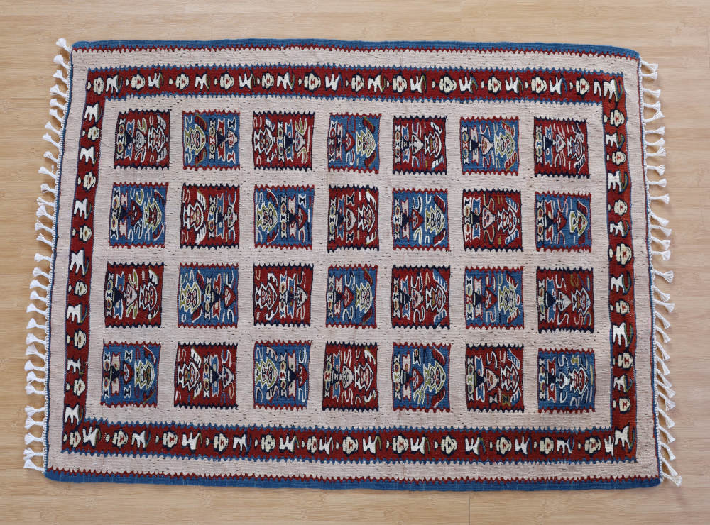 キリム 玄関マット｜イラン・セネ産 105×80cm（品番:k20551）｜手織