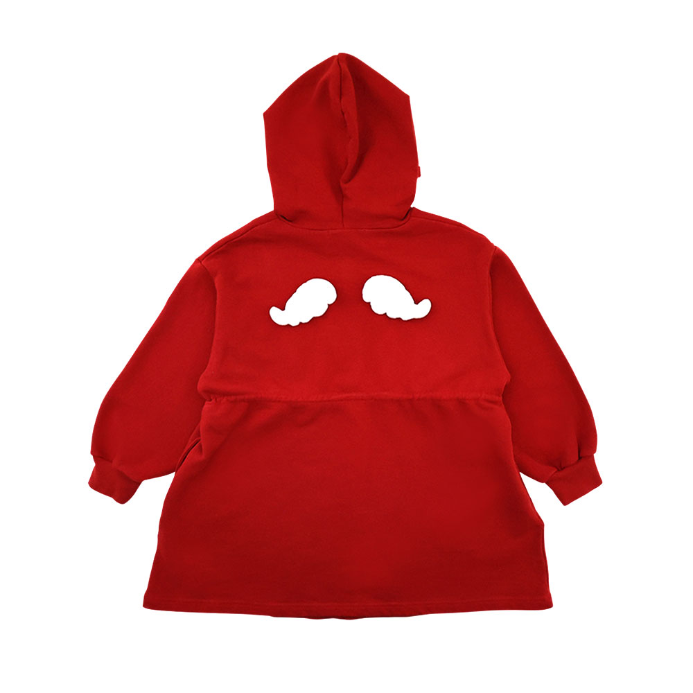 Hystericmini ANGEL MINI 羽付き 裏毛ワンピース 20:レッド 15434522